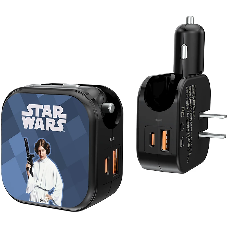 Keyscaper Princess Leia Star Wars Color Block 2-in-1 USB A/C Charger