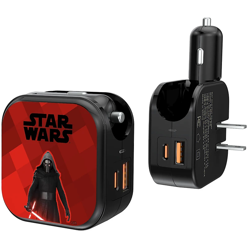 Keyscaper Kylo Ren Star Wars Color Block 2-in-1 USB A/C Charger