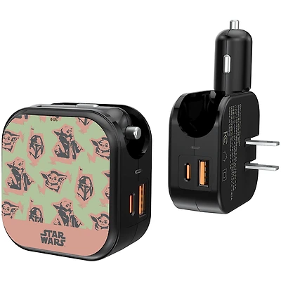 Keyscaper Grogu The Mandalorian Pattern 2-In-1 USB A/C Charger