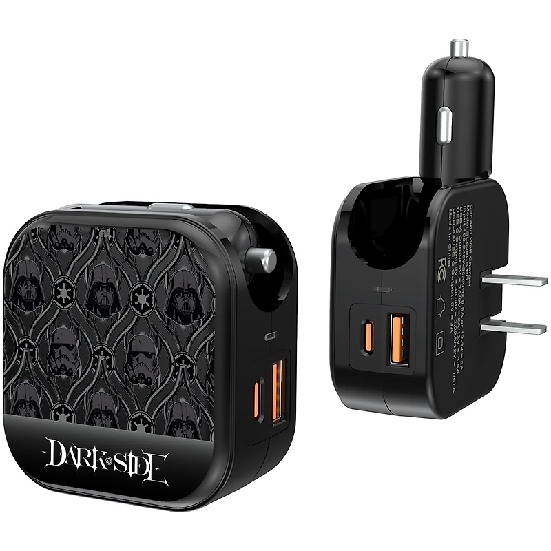 Keyscaper  Star Wars Dark Side Pattern 2-In-1 USB A/C Charger