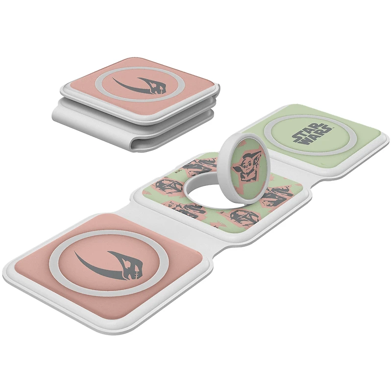Keyscaper Grogu The Mandalorian Pattern 3-in-1 Foldable Charger