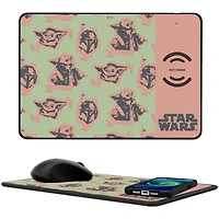 Keyscaper Grogu The Mandalorian Pattern Wireless Charger and Mouse Pad