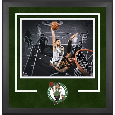 Jayson Tatum Boston Celtics Autographed Deluxe Framed 16" x 20" Horizontal Spotlight Dunk Over LeBron Photograph