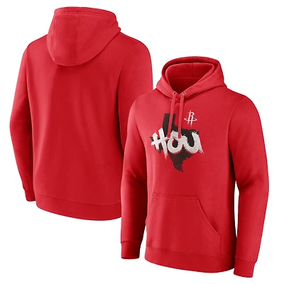 Men's Red Houston Rockets Pick & Roll Coverage Pullover Hoodie