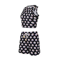 Women's Concepts Sport Pittsburgh Steelers Gauge Allover Print Cropped Tank Top & Shorts Sleep Set