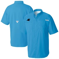 Men's Columbia Blue Carolina Panthers Tamiami Omni-Shade Button-Down Shirt
