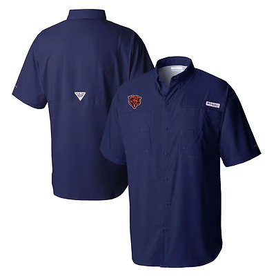 Men's Columbia Navy Chicago Bears Tamiami Omni-Shade Button-Down Shirt
