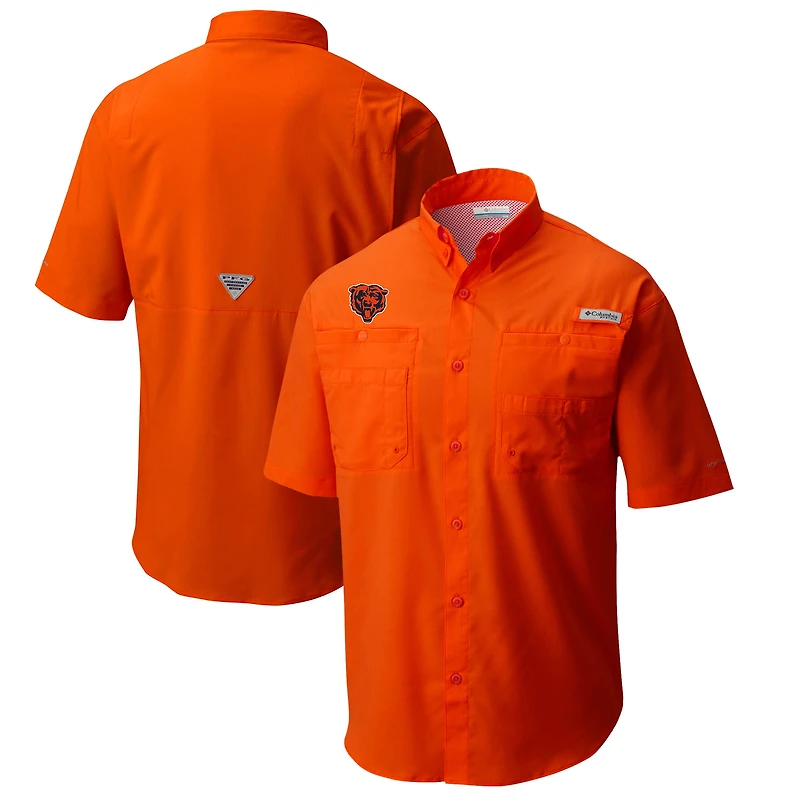Men's Columbia Orange Chicago Bears Tamiami Omni-Shade Button-Down Shirt
