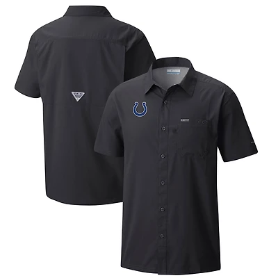 Men's Columbia Black Indianapolis Colts Slack Tide Omni-Wick Button-Up Camp Shirt