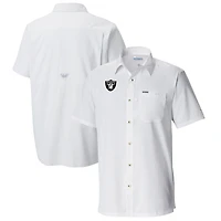 Men's Columbia  White Las Vegas Raiders Slack Tide Omni-Wick Button-Up Camp Shirt