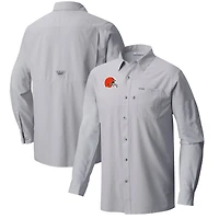 Men's Columbia  Gray Cleveland Browns Slack Tide Omni-Wick Long Sleeve Button-Up Shirt