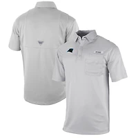 Men's Columbia  Gray Carolina Panthers Omni-Wick Flycaster Pocket Polo