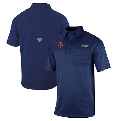 Men's Columbia Navy Chicago Bears Omni-Wick Flycaster Pocket Polo
