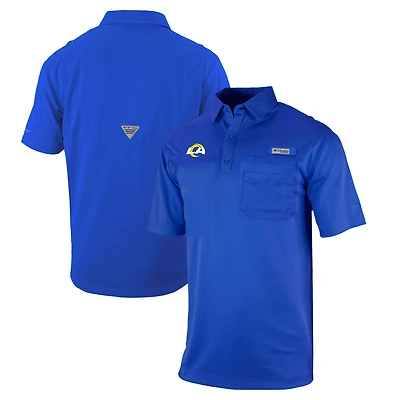 Men's Columbia Royal Los Angeles Rams Omni-Wick Flycaster Pocket Polo