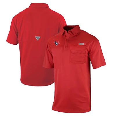 Men's Columbia Red Houston Texans Omni-Wick Flycaster Pocket Polo