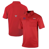 Men's Columbia  Red New York Giants Omni-Wick Flycaster Pocket Polo