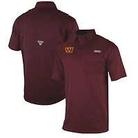 Men's Columbia  Burgundy Washington Commanders Omni-Wick Flycaster Pocket Polo