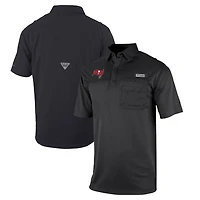 Men's Columbia  Black Tampa Bay Buccaneers Omni-Wick Flycaster Pocket Polo