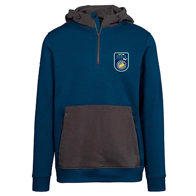 Men's Levelwear Navy Oakland Seals Throwback Retro Chicane Quarter-Zip Pullover Hoodie