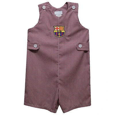 Toddler Vive La Fete Maroon Barcelona Gingham Jon Jon Romper
