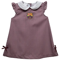Girls Toddler Vive La Fete Maroon Barcelona Gingham A-Line Dress