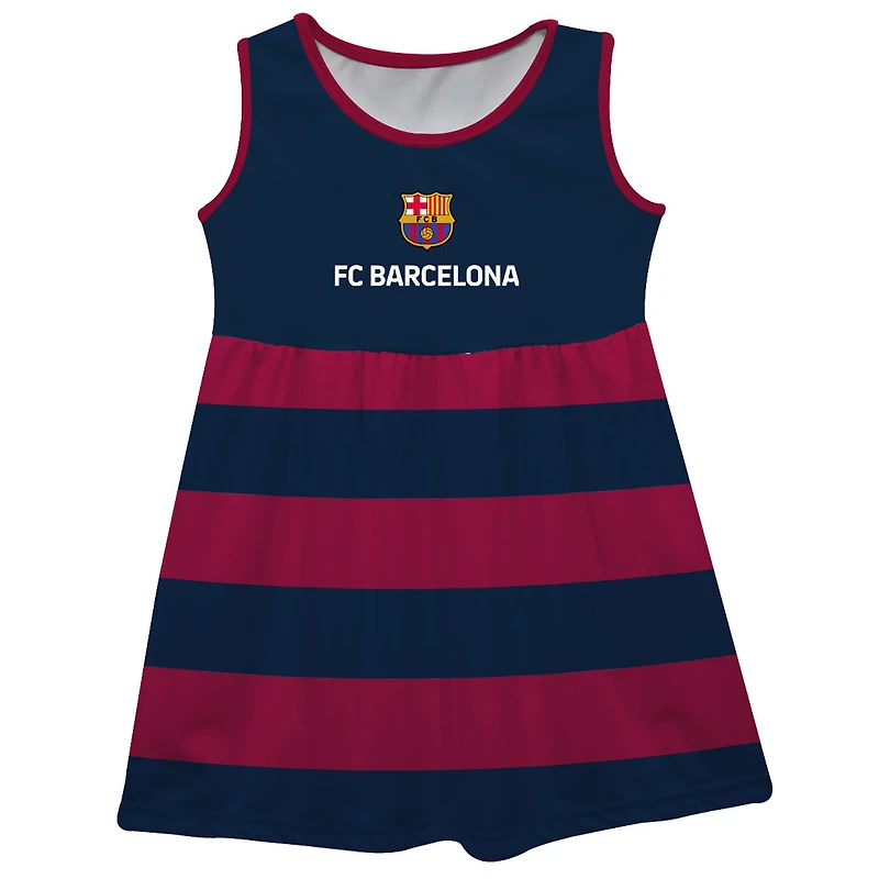 Girls Youth Vive La Fete Navy Barcelona Striped Tank Top Dress