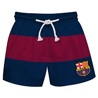 Infant Vive La Fete Navy/Maroon Barcelona Stripe Swim Trunks