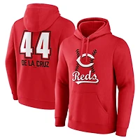 Men's Elly De La Cruz Red Cincinnati Reds Name & Number Fastball Pullover Hoodie