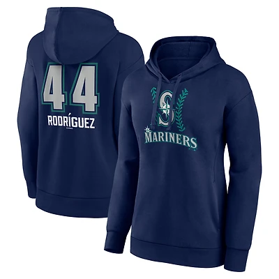 Women's Julio Rodríguez Navy Seattle Mariners Name & Number Fastball Pullover Hoodie