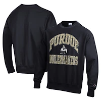 Men's Champion Black Purdue Boilermakers Vault Late Night Reverse Weave Pullover Sweatshirt