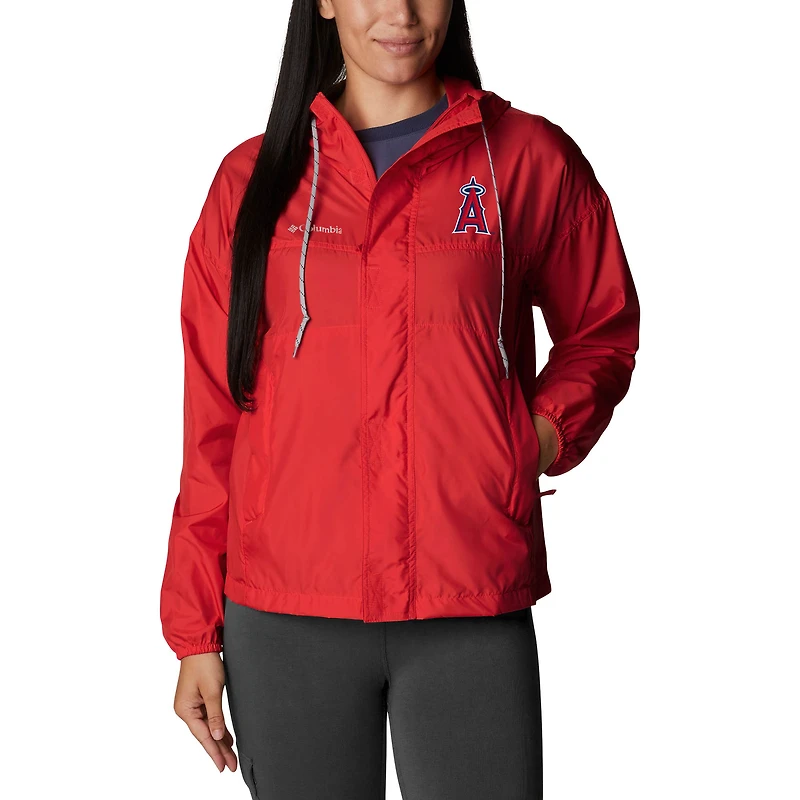 Women's Columbia Red Los Angeles Angels Flash Challenger Full-Zip Windbreaker Jacket
