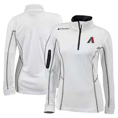Women's Columbia White Arizona Diamondbacks Omni-Wick Shotgun Quarter-Zip Pullover Top