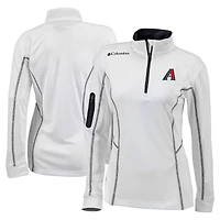 Women's Columbia White Arizona Diamondbacks Omni-Wick Shotgun Quarter-Zip Pullover Top