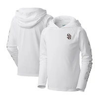 Youth Columbia White San Diego Padres Terminal Tackle Long Sleeve Hoodie T-Shirt
