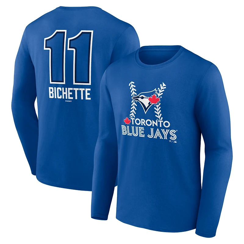 Men's Bo Bichette Royal Toronto Blue Jays Name & Number Fastball Long Sleeve T-Shirt