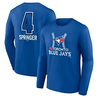 Men's George Springer Royal Toronto Blue Jays Name & Number Fastball Long Sleeve T-Shirt