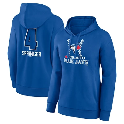 Women's George Springer Royal Toronto Blue Jays Name & Number Fastball Pullover Hoodie