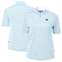 Women's Cutter & Buck Carolina Blue North Carolina Tar Heels Vault DryTec Virtue Eco Pique Stripe Recycled Top