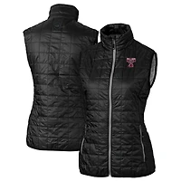 Women's Cutter & Buck Black Texas A&M Aggies Vault Rainier PrimaLoft Eco Insulated Full-Zip Puffer Vest