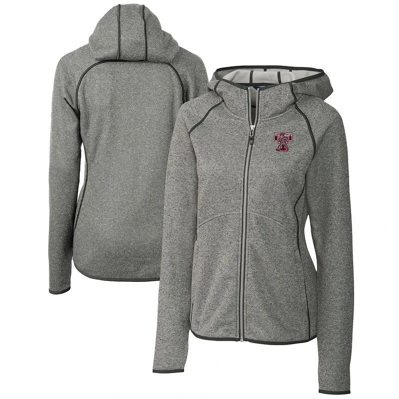 Women's Cutter & Buck  Heather Gray Texas A&M Aggies Vault Mainsail Full-Zip Hooded Jacket