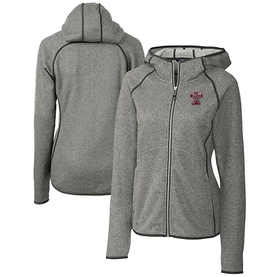 Women's Cutter & Buck  Heather Gray Texas A&M Aggies Vault Mainsail Full-Zip Hooded Jacket