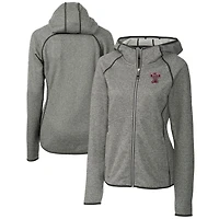 Women's Cutter & Buck  Heather Gray Texas A&M Aggies Vault Mainsail Full-Zip Hooded Jacket