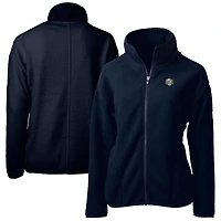 Women's Cutter & Buck  Navy North Carolina Tar Heels Cascade Eco Sherpa Full-Zip Fleece Jacket