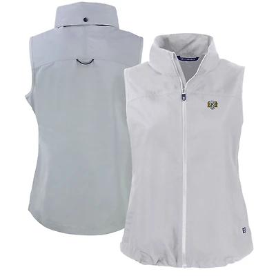 Women's Cutter & Buck  Gray North Carolina Tar Heels Vault Charter Eco Recycled Full-Zip Vest