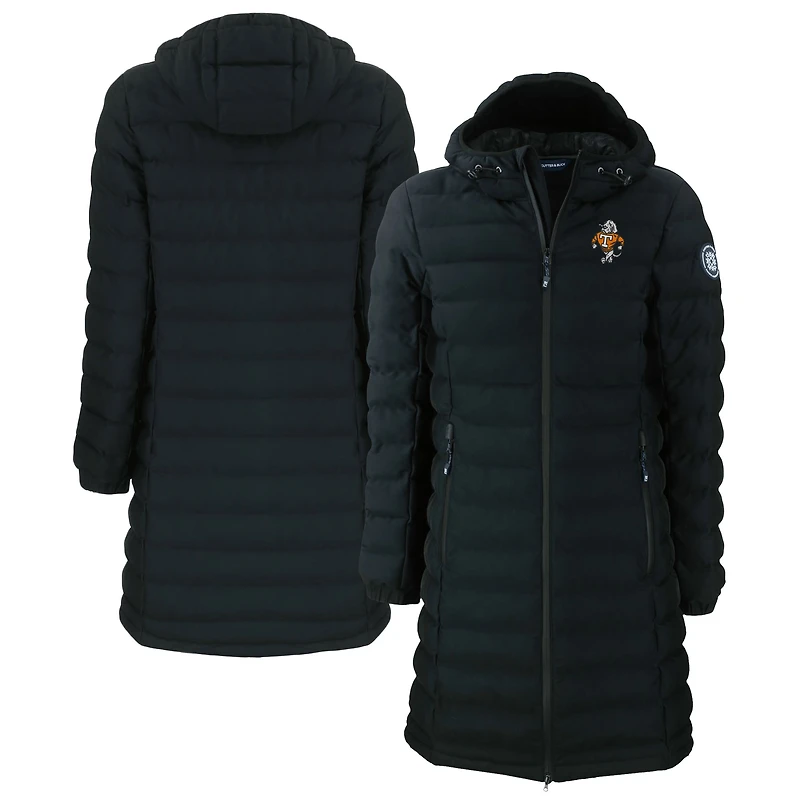 Women's Cutter & Buck  Black Tennessee Volunteers Vault Mission Ridge Repreve Eco Insulated Long Puffer Jacket