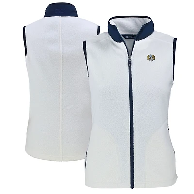 Women's Cutter & Buck  Oatmeal North Carolina Tar Heels Vault Cascade Eco Sherpa Fleece Vest
