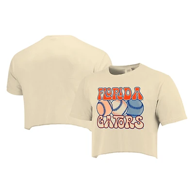 Women's Natural Florida Gators Comfort Colors Baseball Cropped T-Shirt