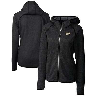 Women's Cutter & Buck  Heather Charcoal Vanderbilt Commodores Vault Mainsail Full-Zip Hooded Jacket