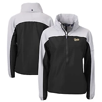 Women's Cutter & Buck  Black Vanderbilt Commodores Vault Charter Eco Recycled Half-Zip Anorak Jacket