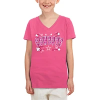 Girls Youth Pink Dallas Cowboys Flip Sequin V-Neck T-Shirt